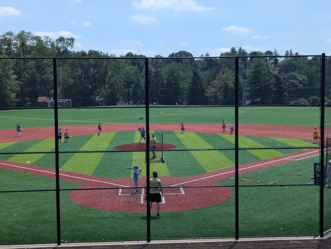 Lower Bartley turf diamond during a camp session